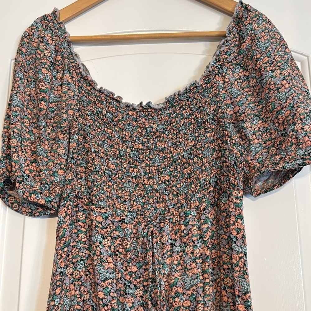 Wild Fable Multicolor Off The Shoulder Floral Midi Dress Size Medium - Picture 3 of 6